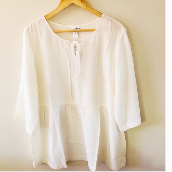 J. Jill Tops - J Jill BOHO 100% Silk Cream Blouse Top Bohemian Style
